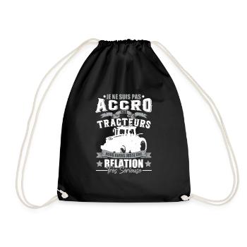 Drôle Paysan Fermier Tracteur - Sac de sport léger - noir - Devant