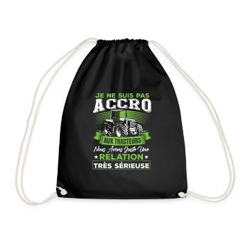 Fermier Cadeau Tracteur & Agriculture & Paysan - Sac de sport léger - noir - Devant