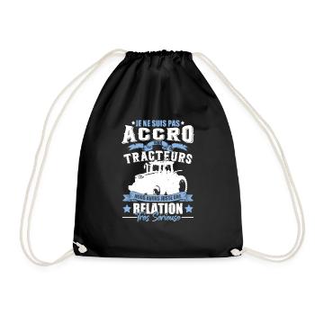Paysan Fermier Tracteur - Sac de sport léger - noir - Devant