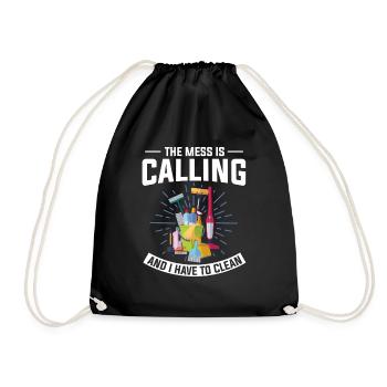 Domestic help, cleaner, housekeeper - Drawstring Bag - black - Front