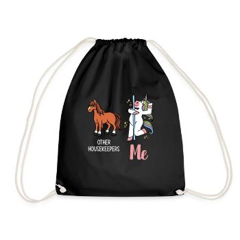 Domestic help, cleaner, housekeeper - Drawstring Bag - black - Front