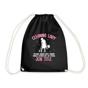 Domestic help, cleaner, housekeeper - Drawstring Bag - black - Front