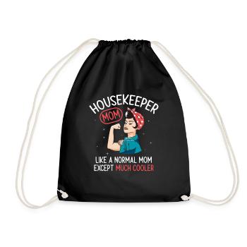 Aide domestique, femme de ménage, femme de ménage - Sac de sport léger - noir - Devant