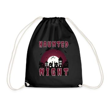 "Haunted Night", Haunted City for Halloween - Drawstring Bag - black - Front