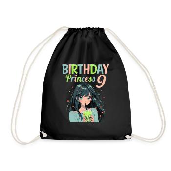 Anime Mandga Boba Bubble Tea 9ème anniversaire - Sac de sport léger - noir - Devant