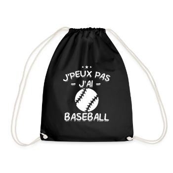 J'Peux Pas ! J'Ai Baseball ⚾ - Sac de sport léger - noir - Devant