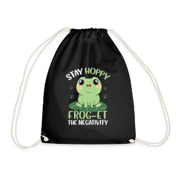 Amphibian Stay Hoppy Frog Et The Negativity Herpet - Sac de sport léger - noir - Devant