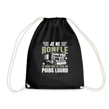 Humoristique Poids Lourd - Sac de sport léger - noir - Devant