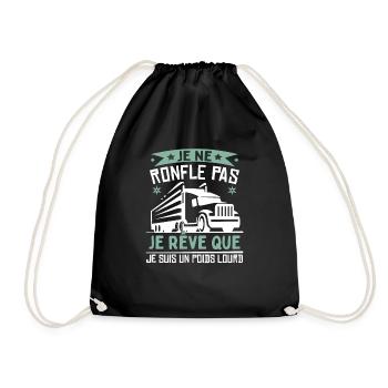 Drôle Humoristique Poids Lourd - Sac de sport léger - noir - Devant