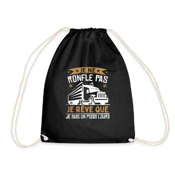 Je rêve que je suis un poids lourd - Sac de sport léger - noir - Devant