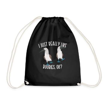Blue-footed Booby Seabird Blue-footed Booby Seabird - Drawstring Bag - black - Front