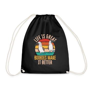 Blue-footed Booby Seabird Blue-footed Booby Seabird - Drawstring Bag - black - Front