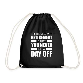 Pensioner pension funny - Drawstring Bag - black - Front