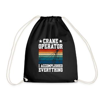 Crane Operator I Accomplished Everything - Drawstring Bag - black - Front