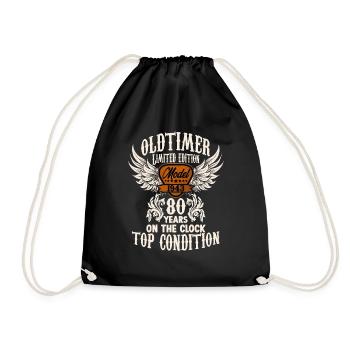 80 ans voiture classique anniversaire rocker fan biker - Sac de sport léger - noir - Devant