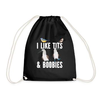 Blue-footed Booby Seabird Blue-footed Booby Seabird - Drawstring Bag - black - Front