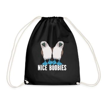 Blue-footed Booby Seabird Blue-footed Booby Seabird - Drawstring Bag - black - Front