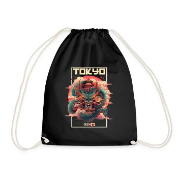 Tokyo Asie 80s Dragon Dragon Rétro Japonais - Sac de sport léger - noir - Devant