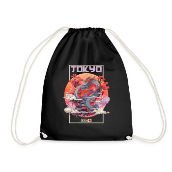 Tokyo Asie 80s Dragon Dragon Rétro Japonais - Sac de sport léger - noir - Devant