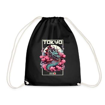 Tokyo Asie 80s Dragon Dragon Rétro Japonais - Sac de sport léger - noir - Devant