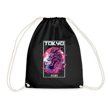 Tokyo Asie 80s Dragon Dragon Rétro Japonais - Sac de sport léger - noir - Devant