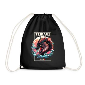 Tokyo Asie 80s Dragon Dragon Rétro Japonais - Sac de sport léger - noir - Devant