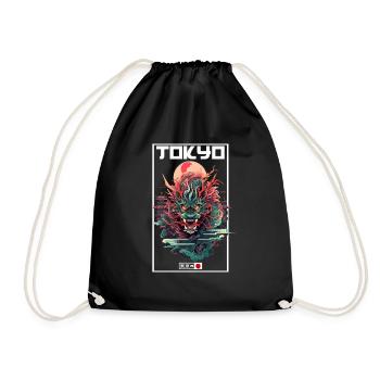 Tokyo Asie 80s Dragon Dragon Rétro Japonais - Sac de sport léger - noir - Devant