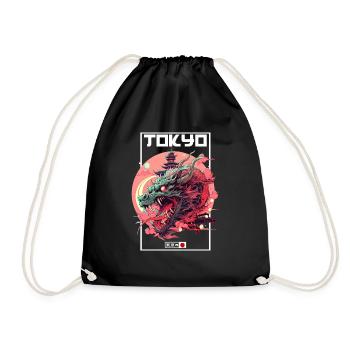 Tokyo Asie 80s Dragon Dragon Rétro Japonais - Sac de sport léger - noir - Devant