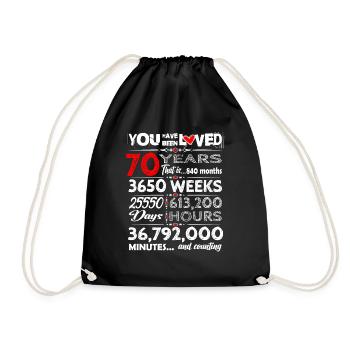 Doux anniversaire 70 ans tenue pour anniversaire - Sac de sport léger - noir - Devant