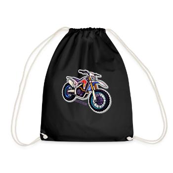 Motocross Abenteuer Motorrad Bike - Turnbeutel - Schwarz - Vorne