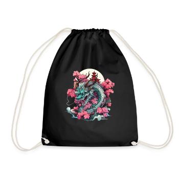 Tokyo Asie 80s Dragon Dragon Rétro Japonais - Sac de sport léger - noir - Devant