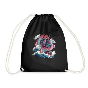 Tokyo Asie 80s Dragon Dragon Rétro Japonais - Sac de sport léger - noir - Devant