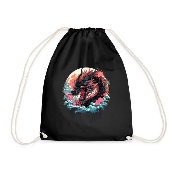 Tokyo Asie 80s Dragon Dragon Rétro Japonais - Sac de sport léger - noir - Devant