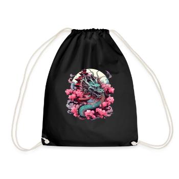 Tokyo Asie 80s Dragon Dragon Rétro Japonais - Sac de sport léger - noir - Devant