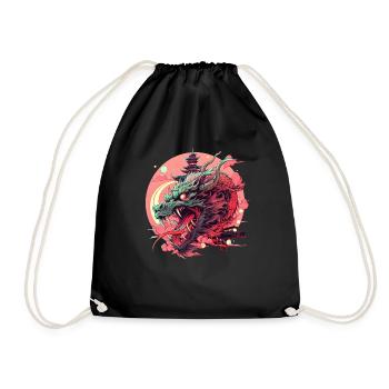 Tokyo Asie 80s Dragon Dragon Rétro Japonais - Sac de sport léger - noir - Devant