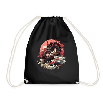 Tokyo Asie 80s Dragon Dragon Rétro Japonais - Sac de sport léger - noir - Devant