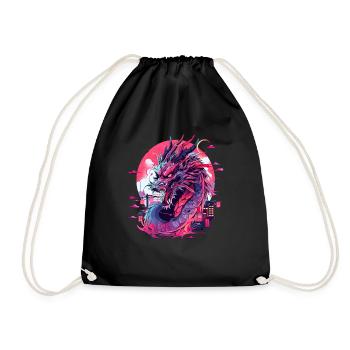 Tokyo Asie 80s Dragon Dragon Rétro Japonais - Sac de sport léger - noir - Devant