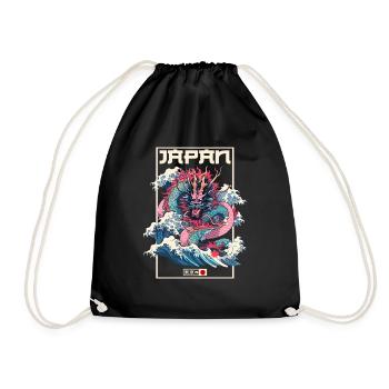 Tokyo Asie 80s Dragon Dragon Rétro Japonais - Sac de sport léger - noir - Devant