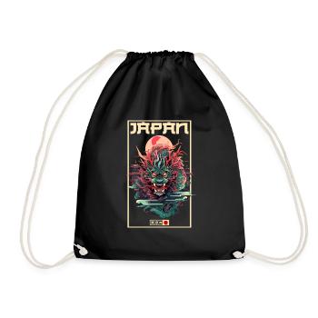 Tokyo Asie 80s Dragon Dragon Rétro Japonais - Sac de sport léger - noir - Devant