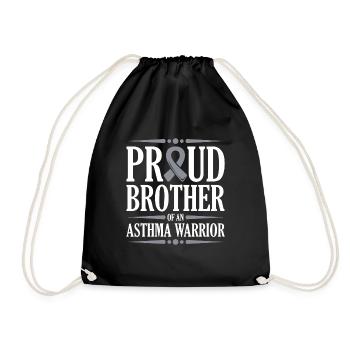 Fier frère d’un guerrier asthmatique soutenu - Sac de sport léger - noir - Devant