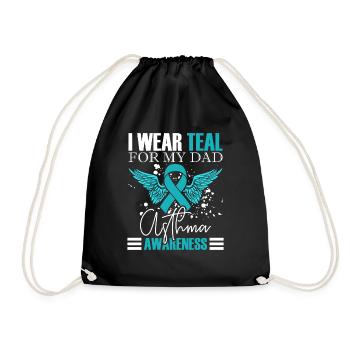 Asthma-krieger Ich Trage Teal Für Meine Mutter - Turnbeutel - Schwarz - Vorne