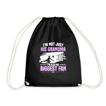 Grandmother Volleyball I'm His Grandma I'm His Big - Turnbeutel - Schwarz - Vorne
