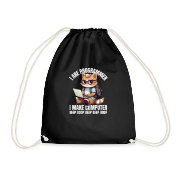 I'm a programmer. I'm doing Computer Beep - Drawstring Bag - black - Front