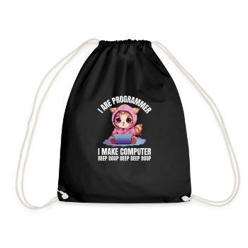 I'm a programmer. I'm doing Computer Beep - Drawstring Bag - black - Front