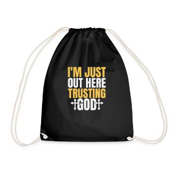 Christ I'm just out here and - Drawstring Bag - black - Front