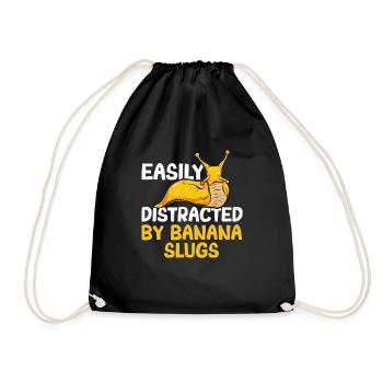Banana Snail Snail - Drawstring Bag - black - Front