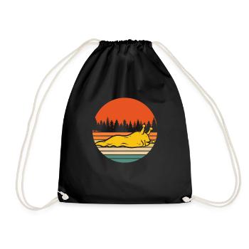 Banana Snail Snail - Drawstring Bag - black - Front