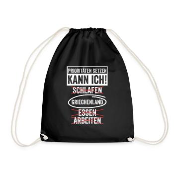 Griechen Grieche Griechenland - Turnbeutel - Schwarz - Vorne