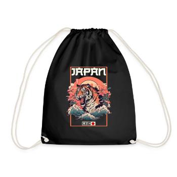 Tokyo Asie 80s Rétro Tiger Japonais - Sac de sport léger - noir - Devant