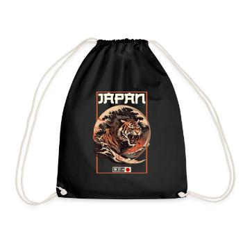 Tokyo Asie 80s Rétro Tiger Japonais - Sac de sport léger - noir - Devant